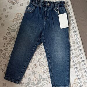 Zara Kids Dark Blue Elastic Waist Denim Jeans